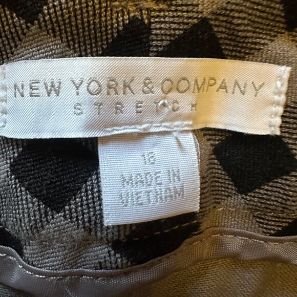 New York & Company Stretch Black & White Gingham Check Pants Size 18 - Picture 6 of 8